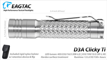 EAGTAC D3A Titanium AA/14500 LED Flashlight