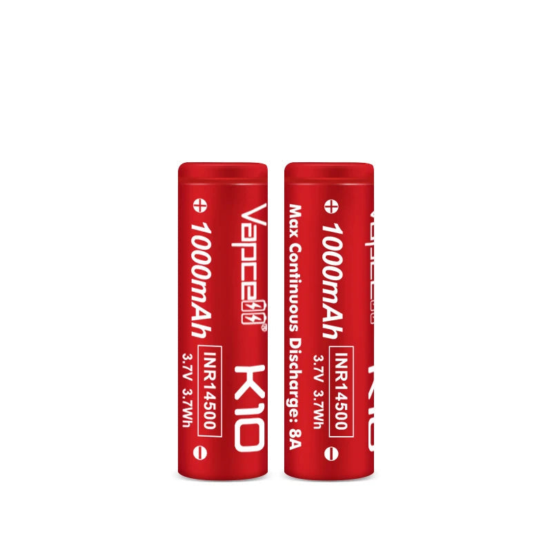 Vapcell K10 INR14500 8A 1000mah Lithium-ion battery ***MUST BE SOLD WITH FLASHLIGHT + FEDEX***