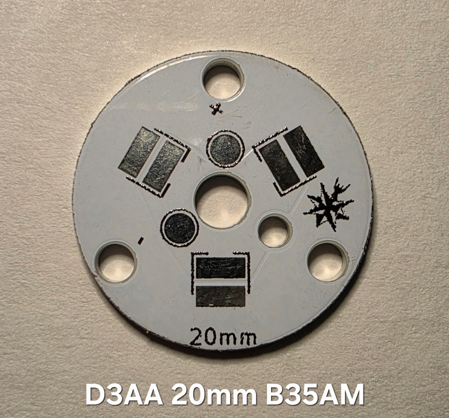 Emisar Noctigon XP Raw MCPCB/AUX Custom D3AA DW3AA 20 X 1.5MM AL MCPCB TRIPLE B35AM