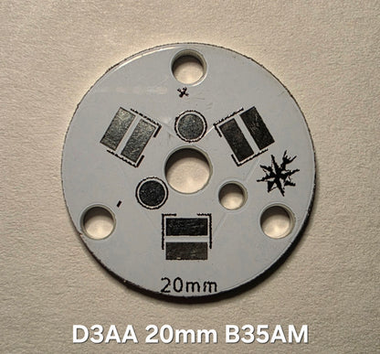 Emisar Noctigon XP Raw MCPCB/AUX Custom D3AA DW3AA 20 X 1.5MM AL MCPCB TRIPLE B35AM