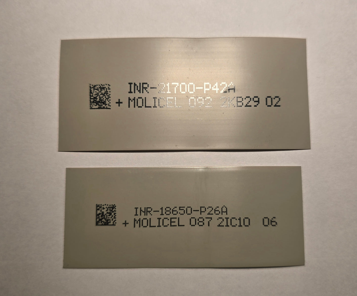 Molicel P42A P26A Battery Shrink Wrap/Button top