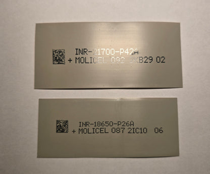Molicel P42A P26A Battery Shrink Wrap/Button top