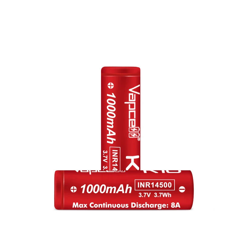 Vapcell K10 INR14500 8A 1000mah Lithium-ion battery ***MUST BE SOLD WITH FLASHLIGHT + FEDEX***