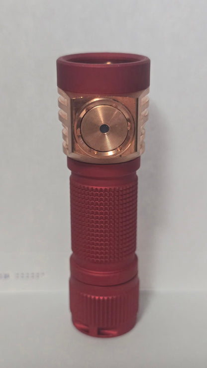 Emisar D3AA AA/14500 Premium Compact LED Flashlight *CUSTOM BUILT-TO-ORDER* RED W COPPER HEAD (+$25)