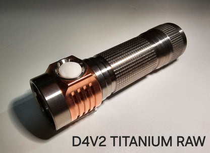Emisar D4v2 Titanium Tint Ramp & Instant Channel Switching High Power LED Flashlight *CUSTOM BUILD-TO-ORDER* RAW TITANIUM