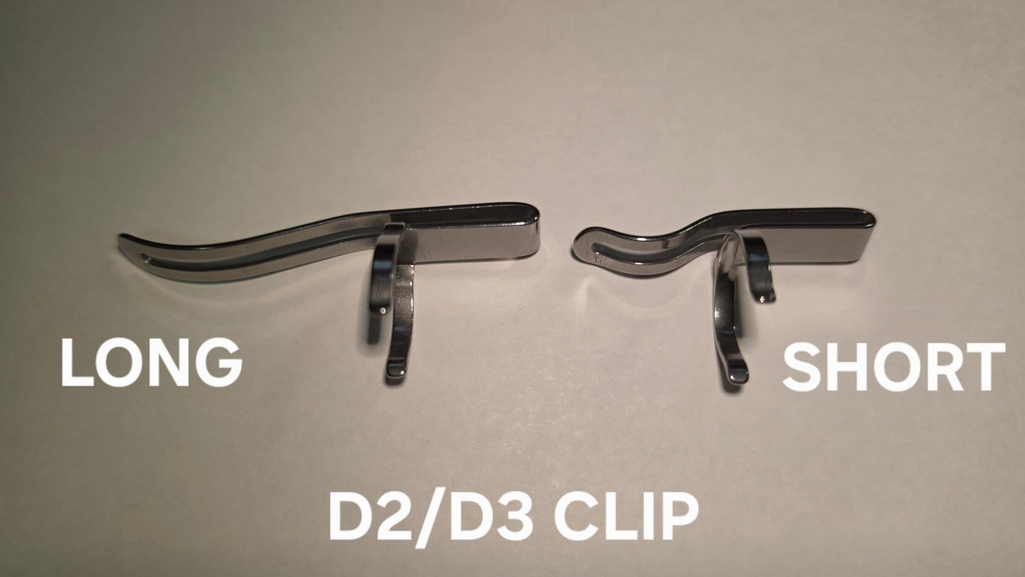 Emisar Noctigon Stainless Pocket Clips D2 D3AA OLD GEN LONG DEEP CARRY CLIP (STAINLESS)