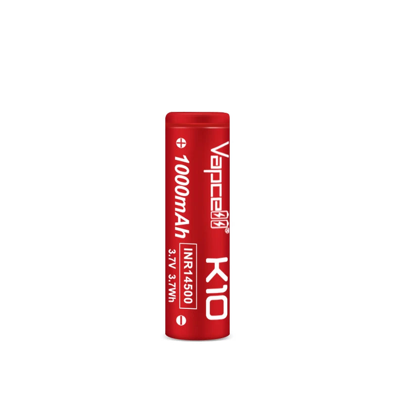 Vapcell K10 INR14500 8A 1000mah Lithium-ion battery ***MUST BE SOLD WITH FLASHLIGHT + FEDEX***