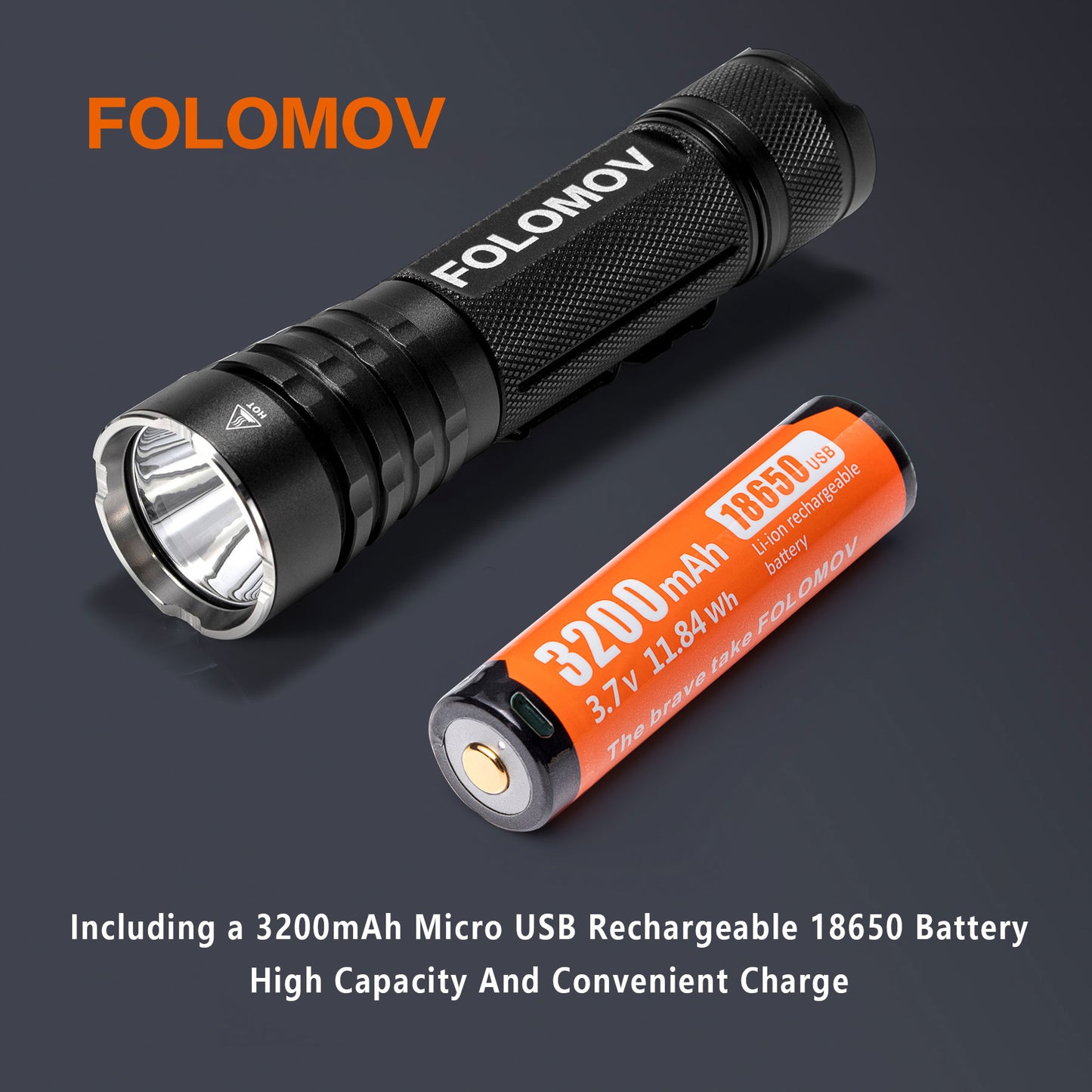 Folomov 18650M 1020LM 555m LED Flashlight