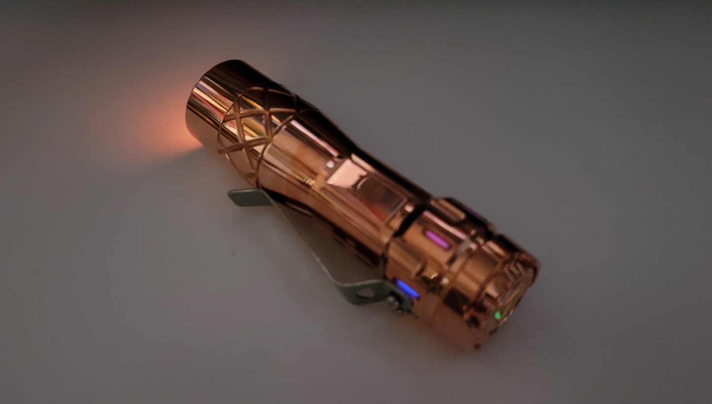 Lumintop LM10 Copper 9 x Tritium + Glow Gasket Custom LED Flashlight