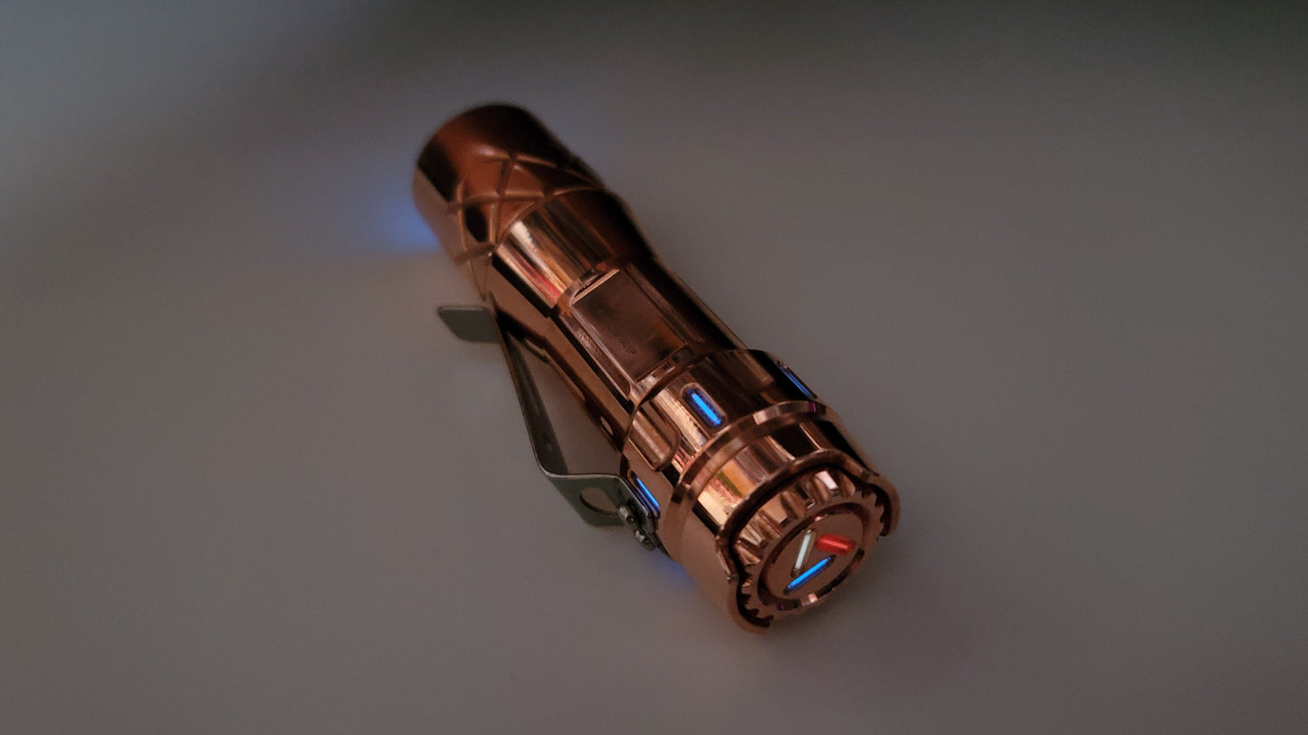 Lumintop LM10 Copper 9 x Tritium + Glow Gasket Custom LED Flashlight