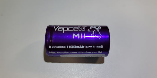 Vapcell M11 18350 1100mAh 9A Li-ion Rechargeable Battery **** HAS TO BE SHIPPED WITH FLASHLIGHT + FEDEX ***