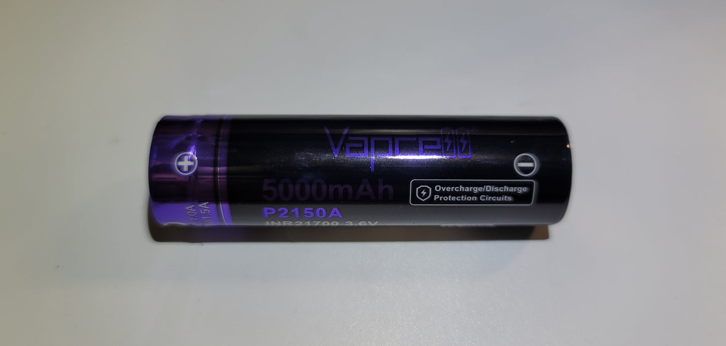 Vapcell P2150A 21700 10A Protected Li-ion Rechargeable Battery **** HAS TO BE SHIPPED WITH FLASLIGHT + FEDEX ***
