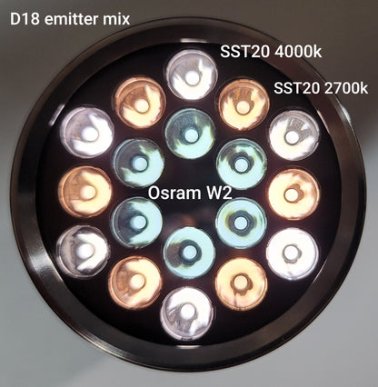 Emisar D18 Custom Emitter MIX SST20/2700k/4000k Osram W2 High Power LED Flashlight