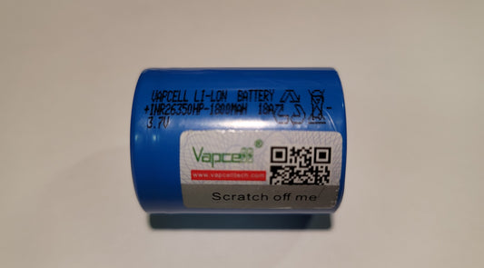 Vapcell INR26350 1800mAh 3.7v 18A *** MUST SHIP WITH FLASHLIGHT + FEDEX ***