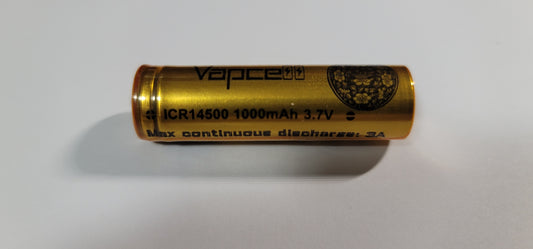 Vapcell Gold ICR 14500 1000mah 3A Lithium Rechargeable Battery