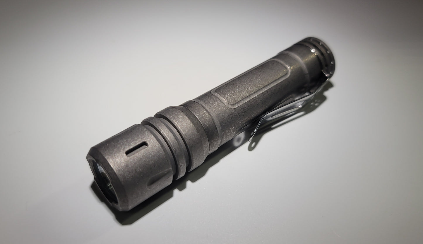 ReyLight Lan Titanium Custom LED Flashlight STONEWASHED