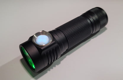 Emisar D4v2 Quad Cree XP-L HI 4300 Lumens High Power LED Flashlight BLACK CREE XP-L HI CW 6500K W/CYAN LIGHTED BUTTON
