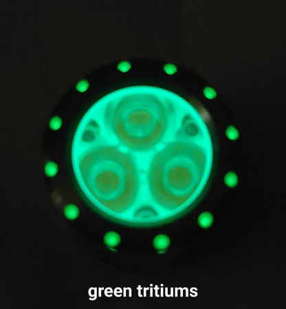 ReyLight Dawn Triple Titanium Custom LED Flashlight + 14 TRITIUMS! RAW (POLISHED) GREEN
