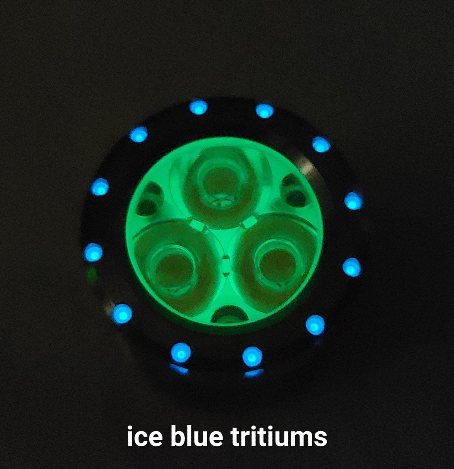 ReyLight Dawn Triple Titanium Custom LED Flashlight + 14 TRITIUMS! RAW (POLISHED) ICE BLUE