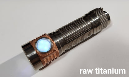 Emisar D4v2 Titanium + Copper Nichia 519A High Power LED Flashlight RAW TITANIUM 4500K