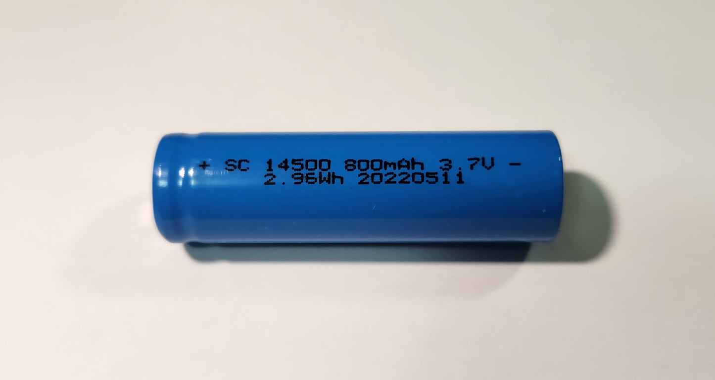 Uxcell 14500 ICR14500 3.7v 800mAh Rechargeable Li-on Battery