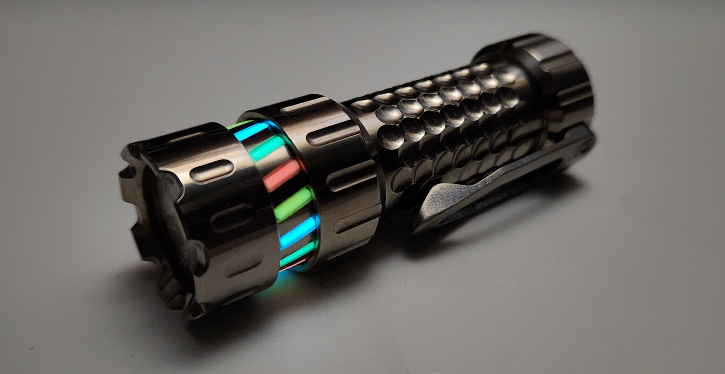 Maeerxu MT3 Titanium *CUSTOM* 18350 Nichia 519A Led Flashlight TITANIUM RAW NICHIA 519A 5700K