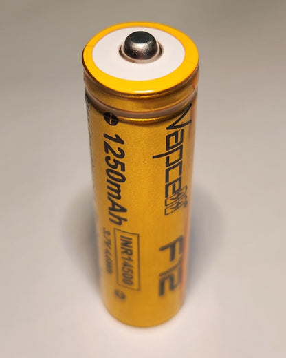 Vapcell F12 14500 1250 mAh 3A Rechargeable Lithium-Ion Battery *** HAS TO BE SHIPPED WITH FLASHLIGHT + FEDEX ***