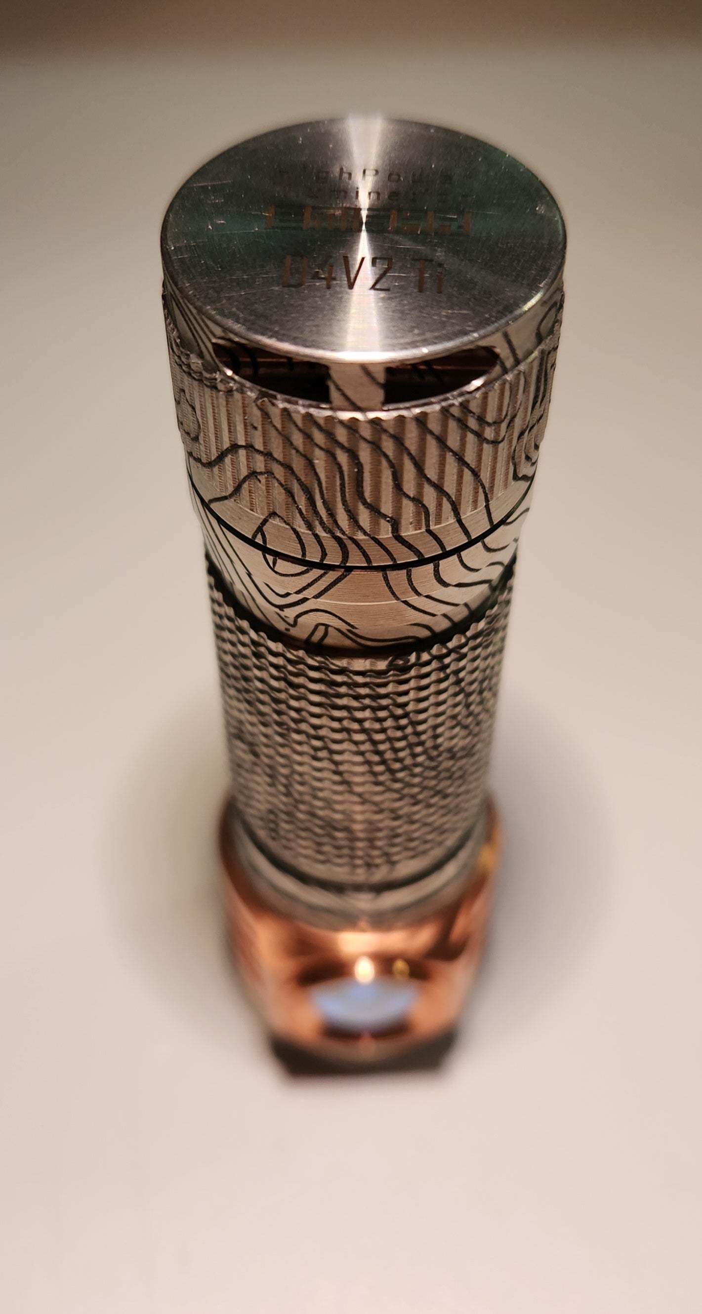 Emisar D4v2 Titanium Custom Laser Engraved Topographic (TOPO)