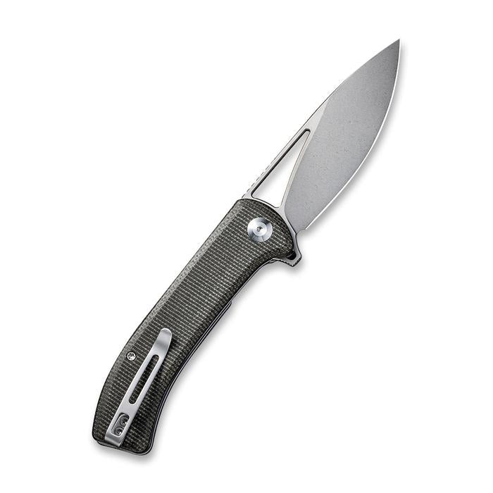 Civivi Riffle Flipper Knife Dark Green Micarta Handle (3.46" Gray Stonewashed 14C28N) C 2024C