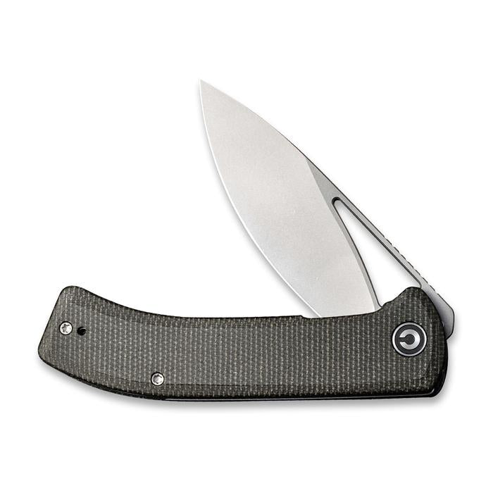 Civivi Riffle Flipper Knife Dark Green Micarta Handle (3.46" Gray Stonewashed 14C28N) C 2024C