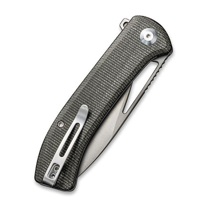 Civivi Riffle Flipper Knife Dark Green Micarta Handle (3.46" Gray Stonewashed 14C28N) C 2024C