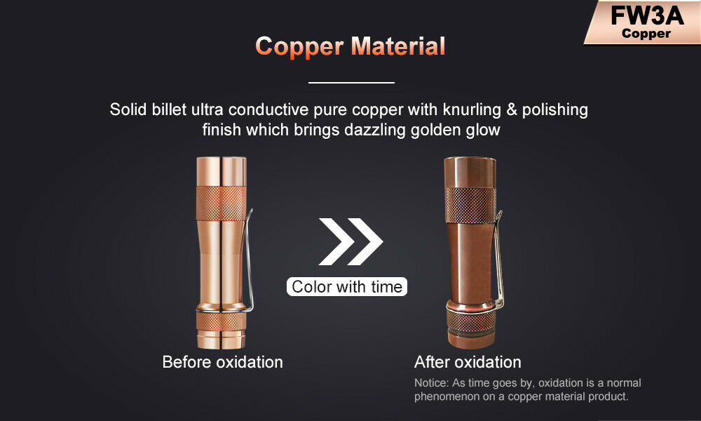 Lumintop FW3A FW3C 519A Copper LED Flashlight