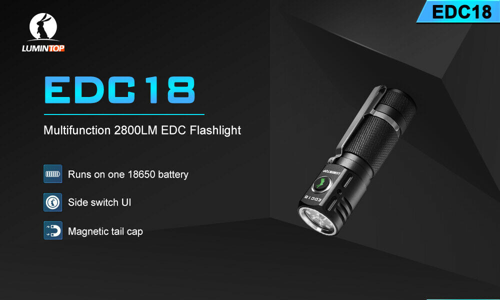 Lumintop EDC18 2800 Lumens Cree XP-L HI CW NW Nichia 219b