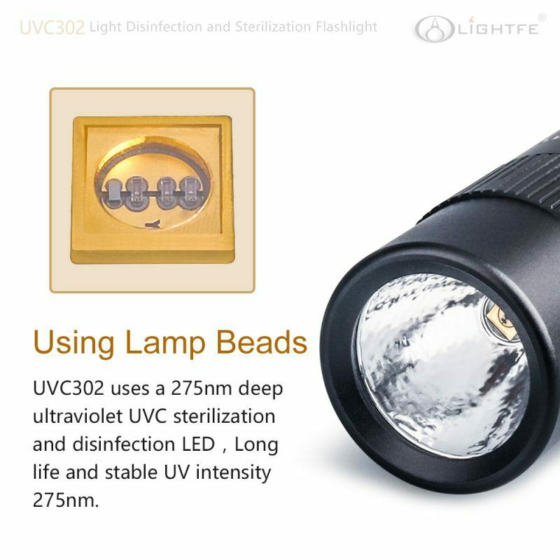 UVC302 UV-C 275NM Light Disinfection Sterilization UV LED Flashlight