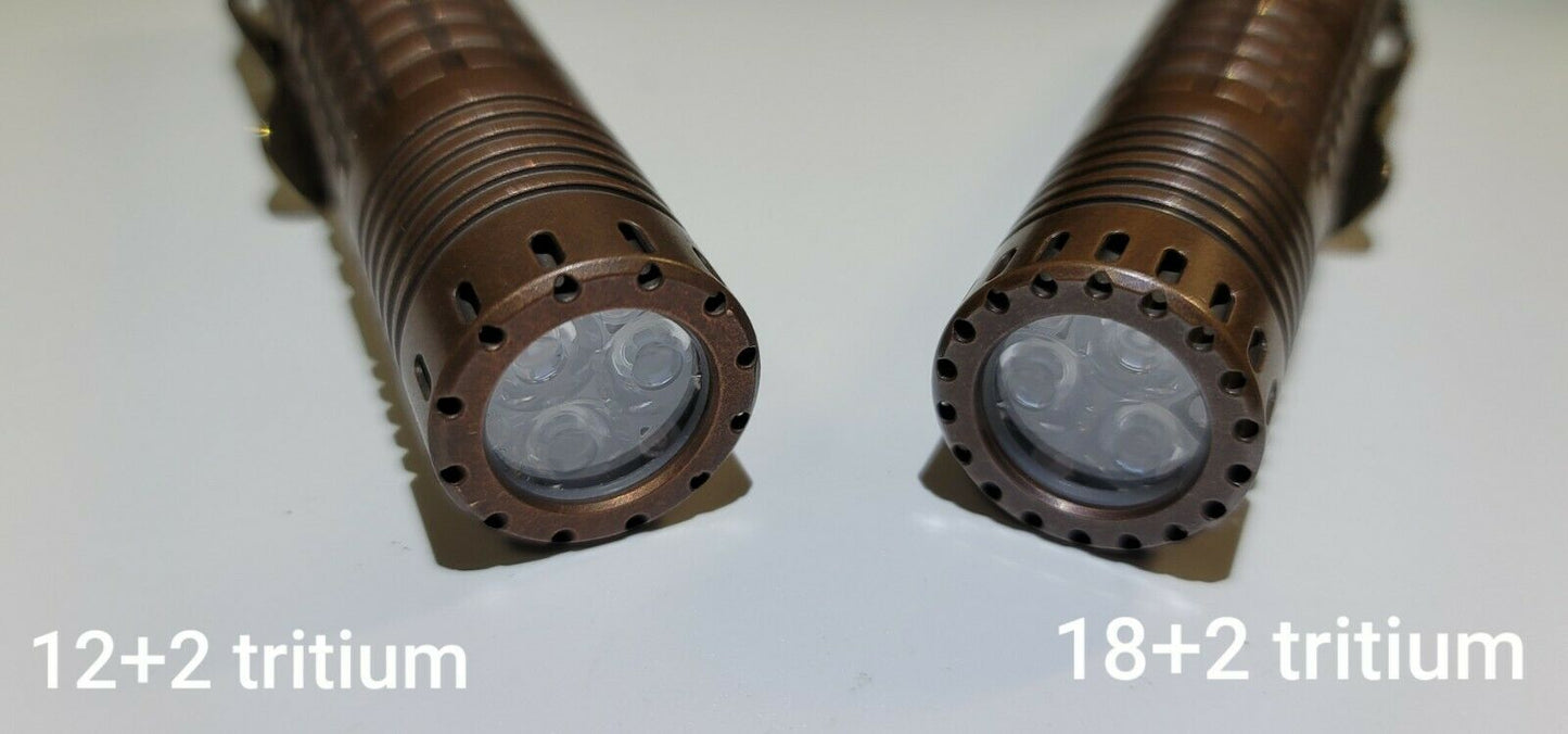 ReyLight Dawn Triple LED COPPER FORCED PATINA Custom Flashlight CREE OR NICHIA