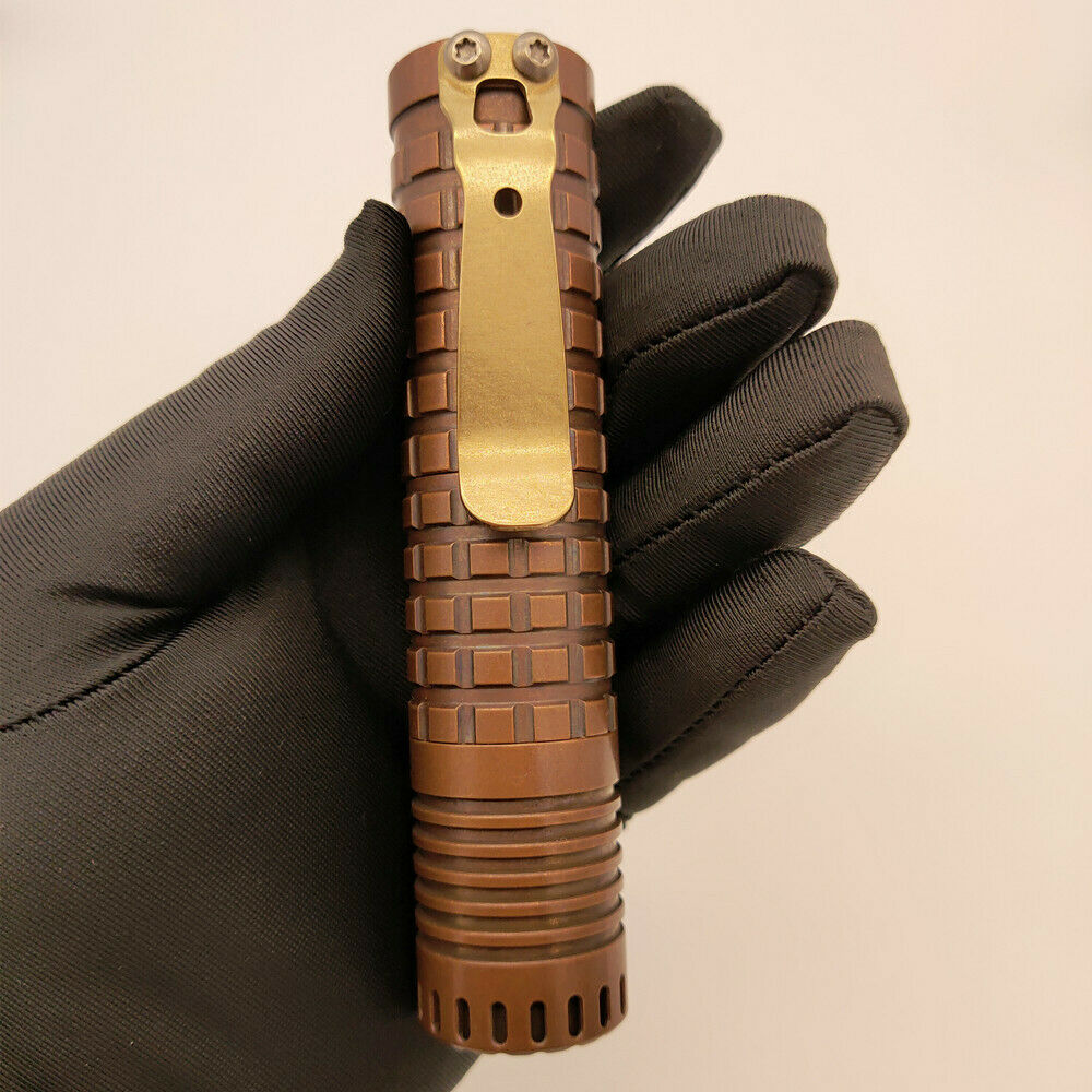 ReyLight Dawn Triple LED COPPER FORCED PATINA Custom Flashlight CREE OR NICHIA