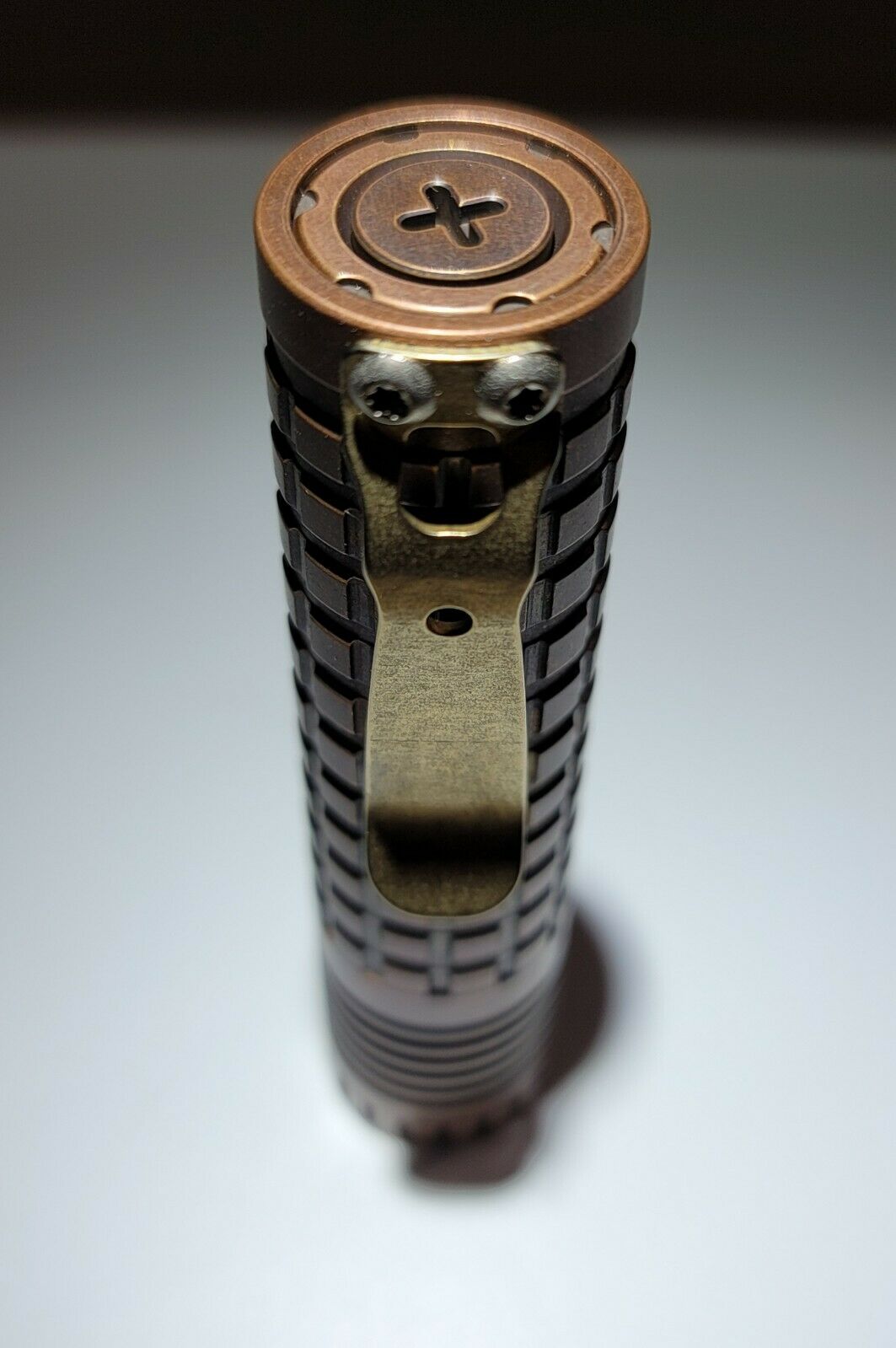 ReyLight Dawn Triple LED COPPER FORCED PATINA Custom Flashlight CREE OR NICHIA