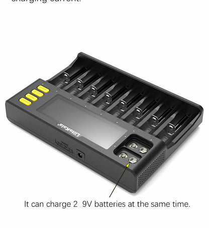 Liitokala Lii-S8 8-Bay Smart Battery Charger 2A Fast charge USA DIRECT!