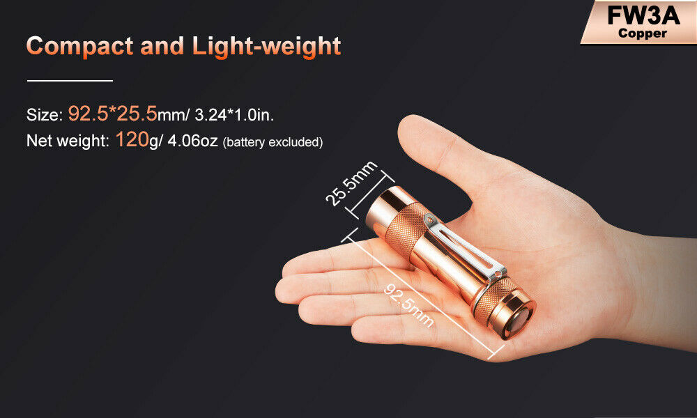 Lumintop FW3A FW3C 519A Copper LED Flashlight