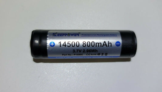 KEEPPOWER 14500 800mAh 3.7v RECHARABLE LI-ION BATTERY