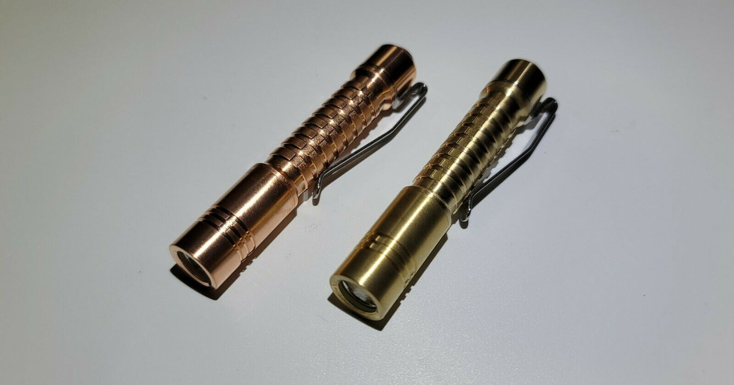 ReyLight Pineapple Mini Nichia 519a 4000k Copper or Brass LED Flashlight