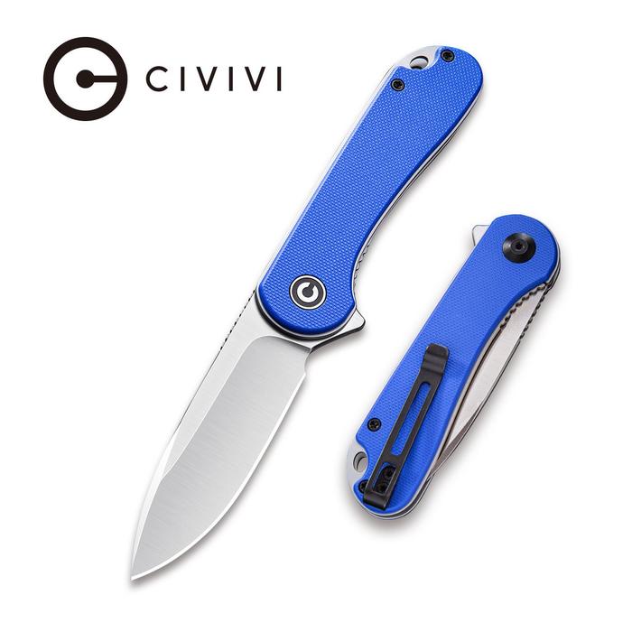 Civivi Elementum Flipper Knife - Blue G10 Handle (2.96'' Satin D2) C 907F