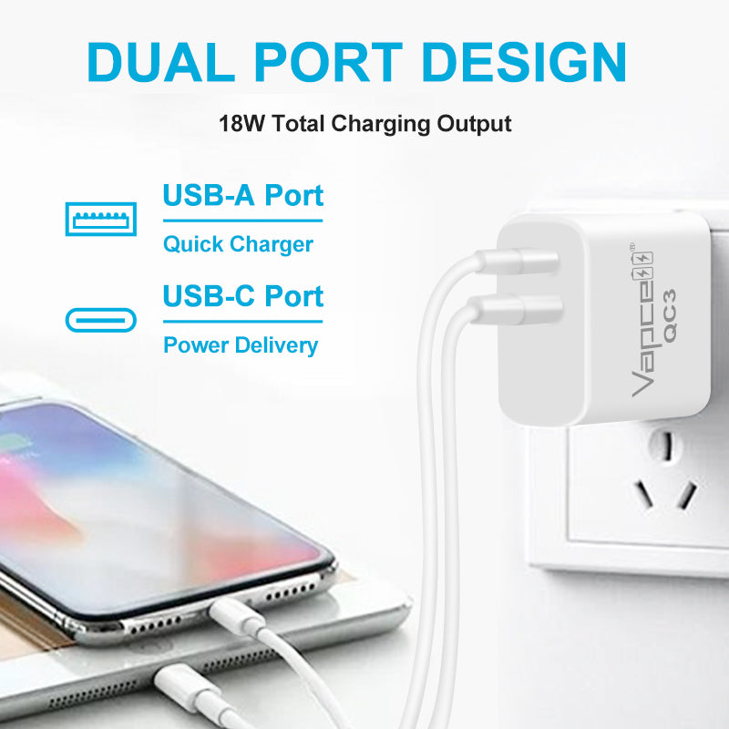 Vapcell QC3 UBB Fast Charging Power Adapter