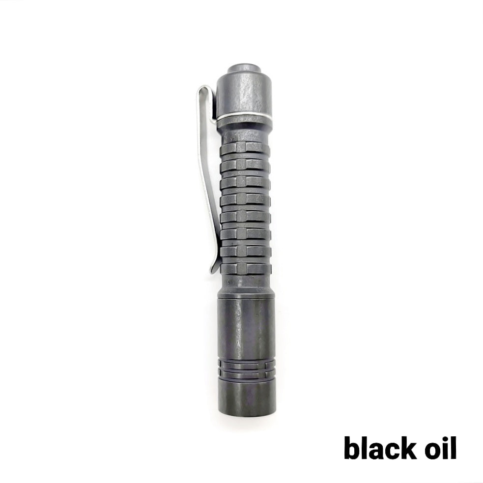 Reylight Pineapple Mini Titanium Anodized BLACK OIL W/519A 4000K (WITH BLACK DLC CLIP + NEW TAILCAP)