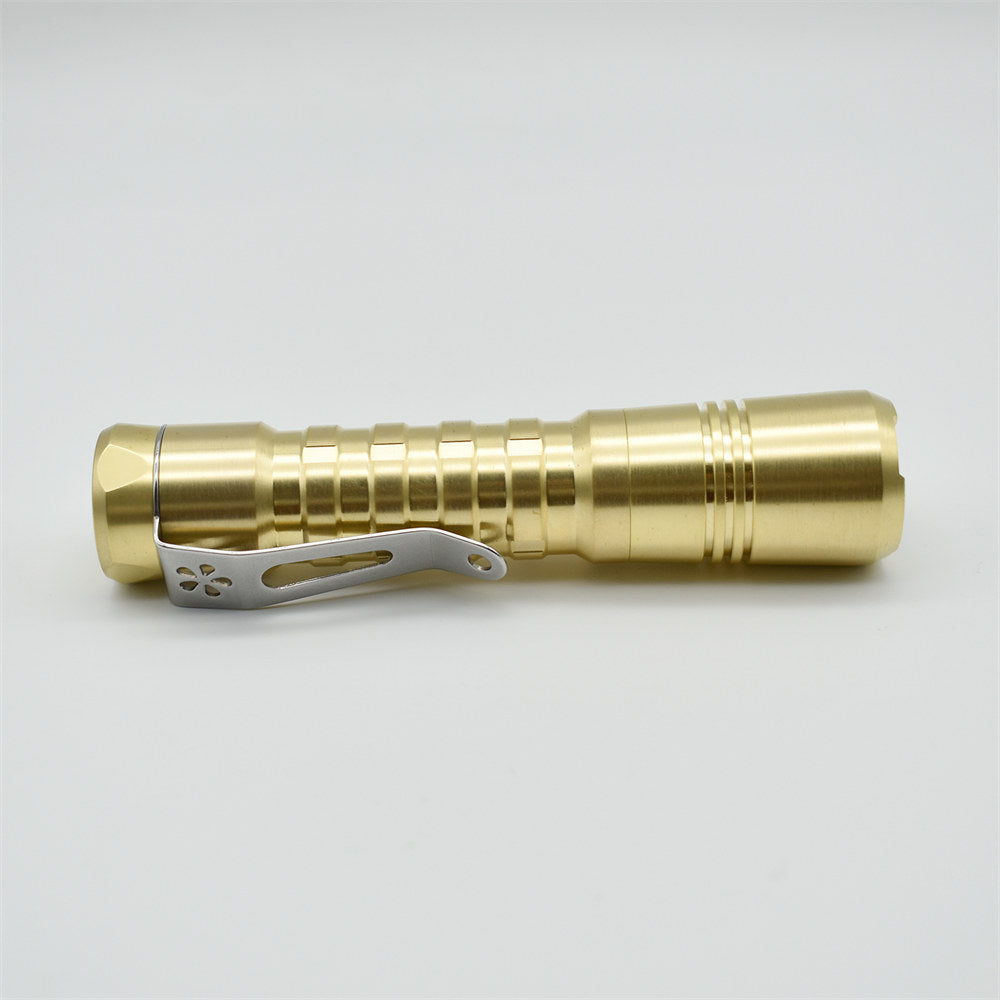 ReyLight Pineapple Brass AA Custom LED Flashlight Nichia 219b SW45k