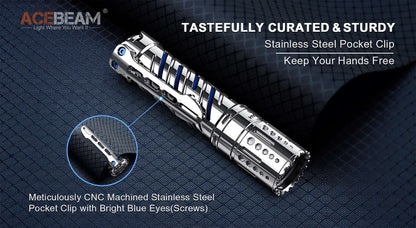 Acebeam E70-SS Stainless Steel EDC LED Flashlight With 21700 Battery