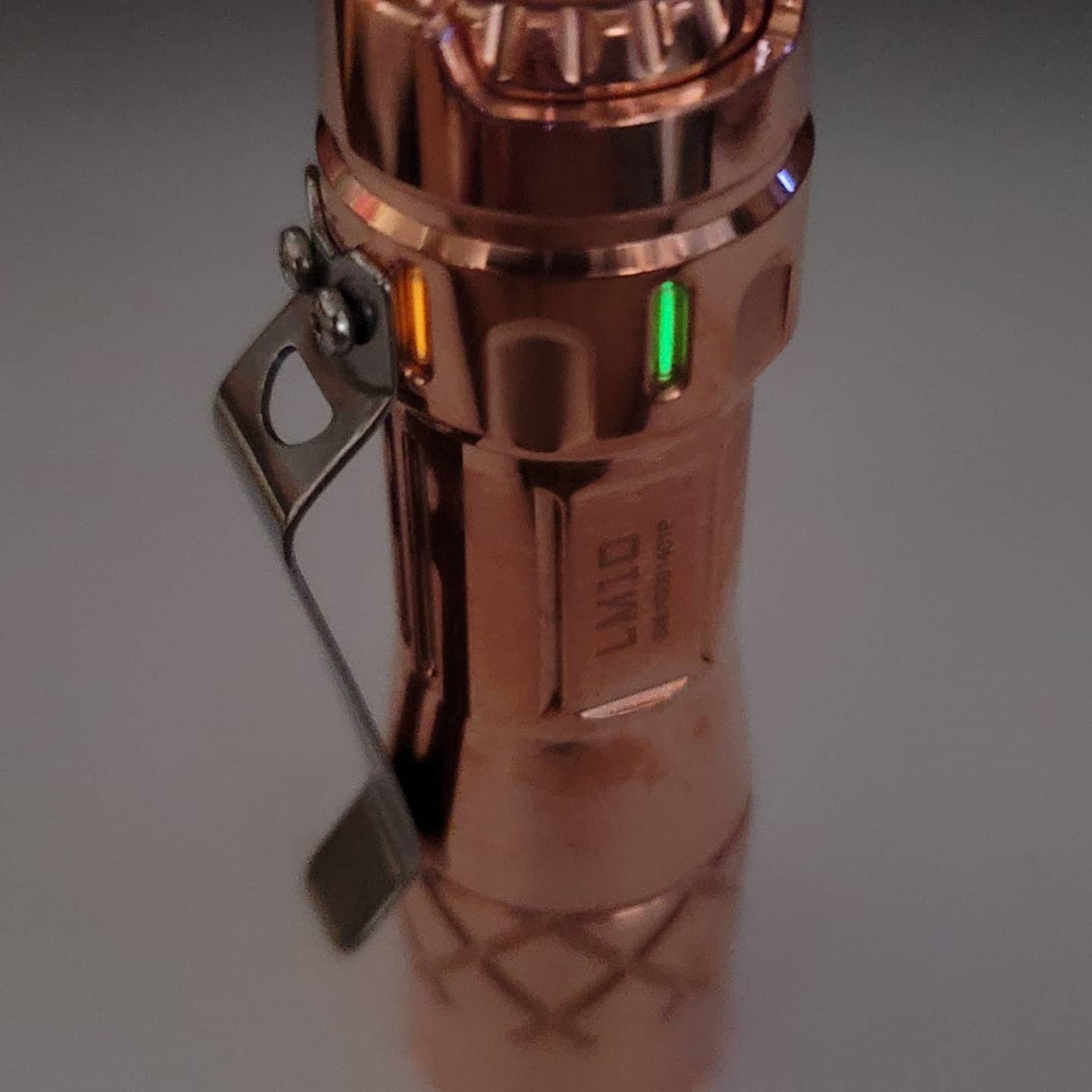 Lumintop LM10 Copper 9 x Tritium + Glow Gasket Custom LED Flashlight