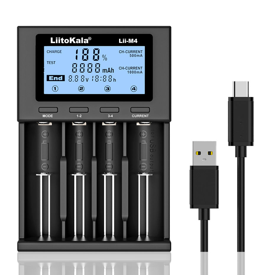 Liitokala Lii-M4 Smart LCD Fast Battery Charger