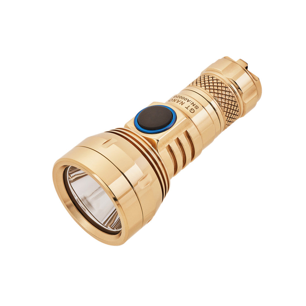 Lumintop GT Nano Copper OR Brass 450 Lumens EDC Keychain LED Flashlight BRASS W2 + FROG BROWN 10440 TUBE + 10440 BATTERY