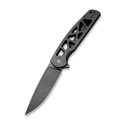 Civivi Perf Flipper Knife - Black Skeletonized Steel Handle (3.12'' Black Stonewashed Nitro-V) C 20006-B